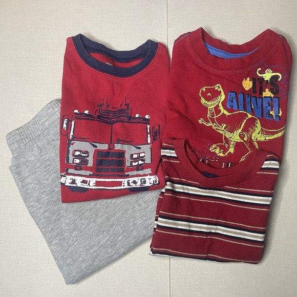Disney Other - Boy 18M Clothing Bundle – Toy Story Rex Tee, Carter's Firetruck Shirt, Pants 4pc